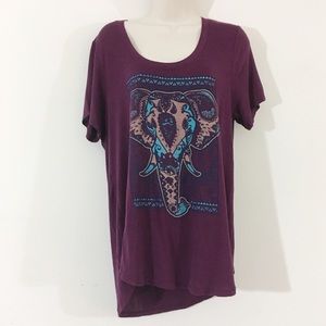 Fifth Sun Elephant Graphic Tee T-Shirt Top